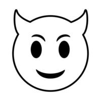 diablo emoji cara icono de estilo de línea clásica vector