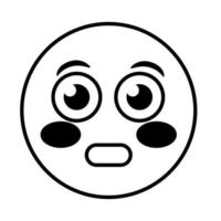 terrified emoji face classic line style icon vector