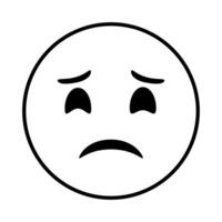 sad emoji face classic line style icon vector