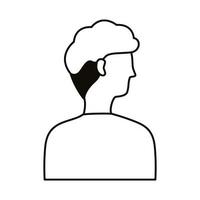 young man profile avatar character line style icon vector