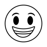 emoji face laughing classic line style icon vector