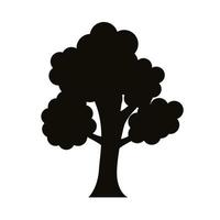 icono de estilo de silueta de árbol frondoso vector