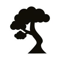 icono de estilo de silueta de árbol ramificado vector
