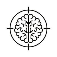 brain human with target line style icon vector