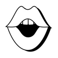 Pop art mouth openline style vector