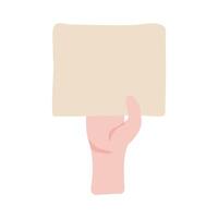 hand human protesting with banner flat style icon vector