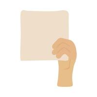 hand human protesting with banner flat style icon vector