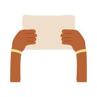 afro hands human protesting with banner flat style icon vector