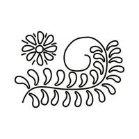 flowers and leafs line style icon vector