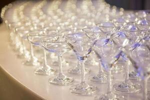 A row of champagne glasses photo