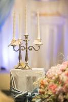 Wedding Candle in wedding hall photo