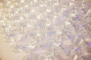 A row of champagne glasses photo