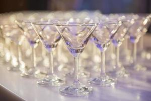 A row of champagne glasses photo