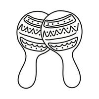 maracas icono de estilo de línea de cultura mexicana vector