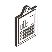 Bars chart in checklist line style icon vector design