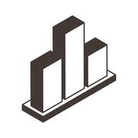 Bars chart line style icon vector design