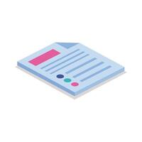 Isolated document isometric line style icon vector design