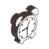 icono de estilo de línea de reloj de alarma vector