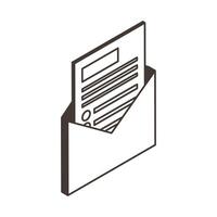 envelope mail open line style icon vector