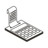 Isolated calculator with receipt line style icon vector design