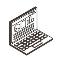digital laptop line style icon vector design