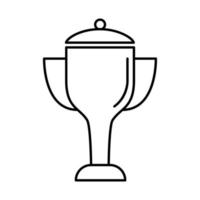 trophy cup award line style icon vector
