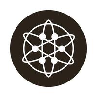 sphere world planet with points atom block style icon vector