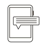 smartphone device electronic with speech bubble line style vector