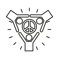 people team around peace symbol line style icon vector