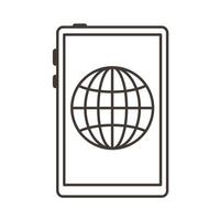 smartphone device electronic with sphere browser line style icon vector