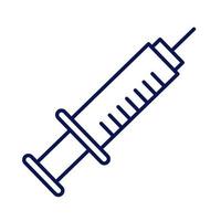 icono de estilo de línea de drogas de jeringa de vacuna vector