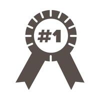 slang expresion number one word in medal silhouette style vector