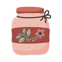 tea jar with flower vector design
