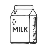 milk box hand draw and line style icon vector design