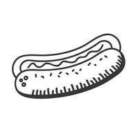 hot dog hand draw and line style icon vector design