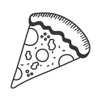 pizza hand draw and line style icon vector design