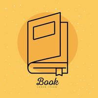 book line style icon on yellow background vector design