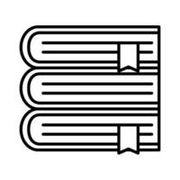 three books with ribbons line style icon vector design