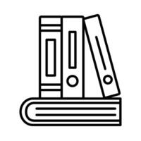 diseño de vector de símbolo de estilo de línea de cuatro libros cerrados