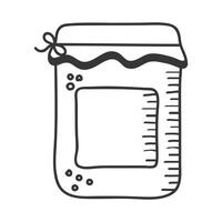 honey jar hand draw and line style icon vector design