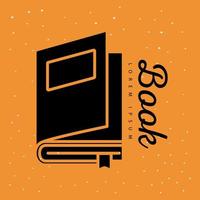 book silhouette style icon on orange background vector design