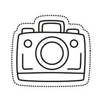 icono de estilo de línea de etiqueta fotográfica de cámara vector