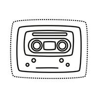 icono de estilo de línea de etiqueta de cassette vector