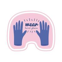 wear hands gloves lettering campaign vector