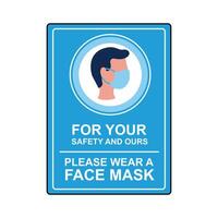 mask required square label stamp with man using face mask vector