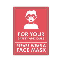 mask required square label stamp with man using mask vector