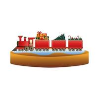 pequeño tren icono de juguete de navidad vector