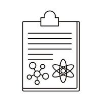 checklist medical order with atom molecule line style icon vector