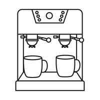 coffee shop make machine appliance line style icon vector