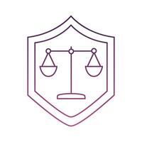 scale balance in shield line style icon vector